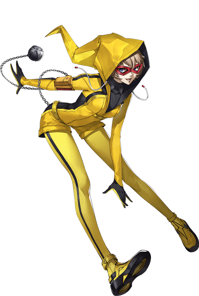 arai_motoha bodysuit persona persona_5 persona_5:_the_phantom_x yellow_bodysuit