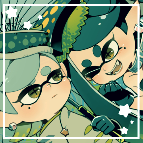 2girls bare_shoulders black_dress black_gloves black_hair bow-shaped_hair callie_(splatoon) cephalopod_eyes clenched_hand close-up coat collarbone collared_coat commentary_request cup_on_head dress ear_piercing fangs food food_on_head frown gloves gradient_hair green_eyes grey_coat grey_hair holding holding_umbrella long_hair long_sleeves looking_at_another lowres marie_(splatoon) multicolored_hair multiple_girls object_on_head oil-paper_umbrella one_eye_closed open_mouth parted_lips piercing pointy_ears potsupo short_hair siblings silver_collar silver_earrings sisters sleeveless sleeveless_dress smile splatoon_(series) splatoon_3 star_(symbol) sushi tentacle_hair umbrella upper_body