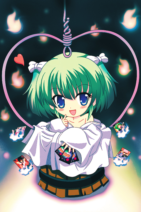 bucket girl_in_bucket green_hair in_bucket in_container kisume rcoco01 short_hair touhou twintails