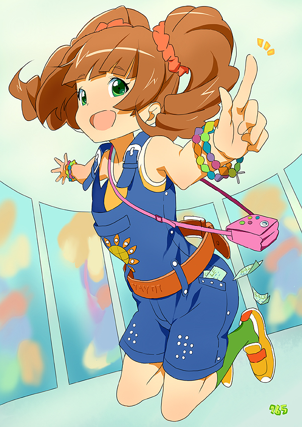 green_eyes idolmaster kawasaki_kazuhiko short_hair smile solo takatsuki_yayoi twintails