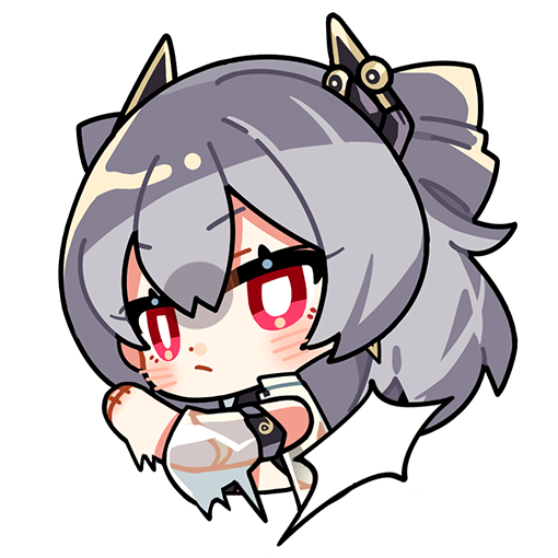 1girl :/ chibi closed_mouth detached_sleeves drill_hair earrings grey_hair honkai_(series) honkai_impact_3rd jewelry looking_at_viewer official_art prometheus_(honkai_impact) red_eyes slapping solo transparent_background upper_body