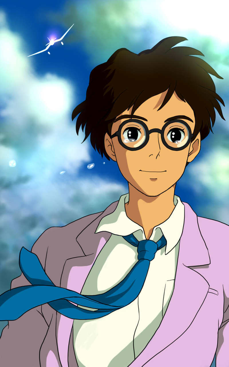 1boy aircraft airplane black_eyes bloom blue_necktie brown_hair closed_mouth clouds cloudy_sky collared_shirt commentary_request crying crying_with_eyes_open emi_(green_wave) glasses grey-framed_eyewear highres horikoshi_jirou jacket jpeg_artifacts kaze_tachinu lapels long_sleeves looking_at_viewer model_airplane necktie partial_commentary pink_jacket round_eyewear shirt short_hair sky smile solo tears white_shirt wind