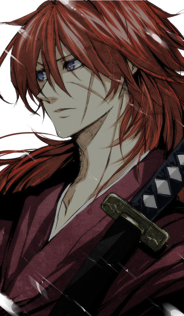 bad_id close-up himura_kenshin katana male pizaya red_hair redhead rurouni_kenshin s_tanly scar solo sword weapon