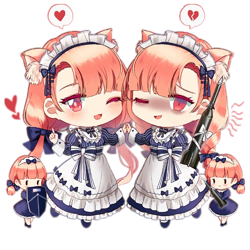 4girls ;3 ;d animal_ear_fluff animal_ears apron bags_under_eyes blue_bow blue_dress blue_footwear blue_ribbon blush blush_stickers bow bow_apron braid broken_heart brown_dress cat_ears chibi closed_mouth dress fairy_(girls'_frontline) false_smile full_body girls_frontline hair_bow hair_ornament hair_ribbon hairclip heart holding holding_hands holding_missile holding_shield index_finger_raised kemonomimi_mode long_sleeves looking_at_viewer maid maid_apron maid_headdress missile multiple_girls official_art one_eye_closed orange_hair pinstripe_dress pinstripe_pattern puffy_long_sleeves puffy_sleeves ribbon saru shaded_face shield siblings simple_background slit smile spoken_heart striped striped_ribbon third-party_source transparent_background twin_braids twin_fairies_(girls'_frontline) twins twintails waist_ribbon white_apron white_ribbon |_|