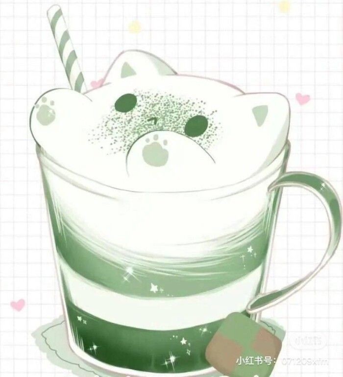 :&lt; animal-themed_food animal_ears artist_request cat cat_ears closed_mouth cookie drinking_straw food food_focus frown glass green_eyes grid_background heart napkin no_humans original paw_print shadow solid_oval_eyes source_request sparkle star_(symbol) still_life third-party_source white_background