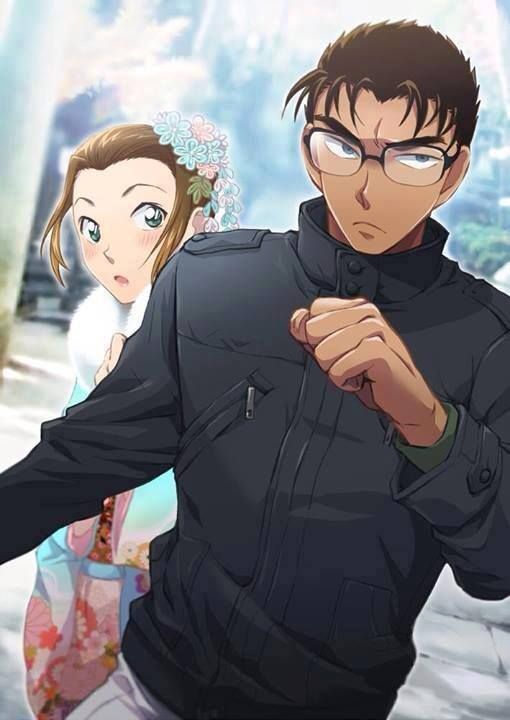 1boy 1girl boyfriend_and_girlfriend brown_hair couple detective_conan female glasses kyougoku_makoto male suzuki_sonoko