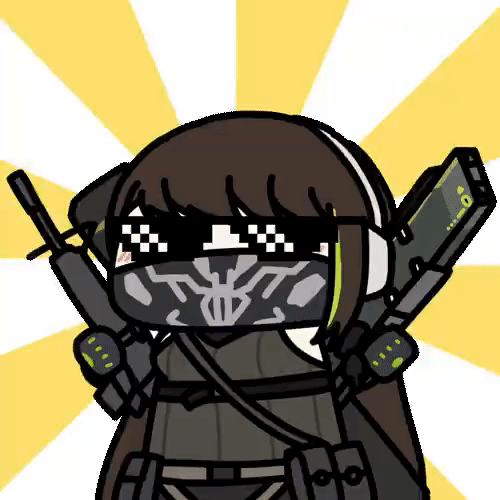 1girl animated_gif deal_with_it deal_with_it_(meme) dual_wielding girls_frontline jupiter_cannon long_hair m4_carbine m4a1_(girls_frontline) mouth_mask seseren sunglasses
