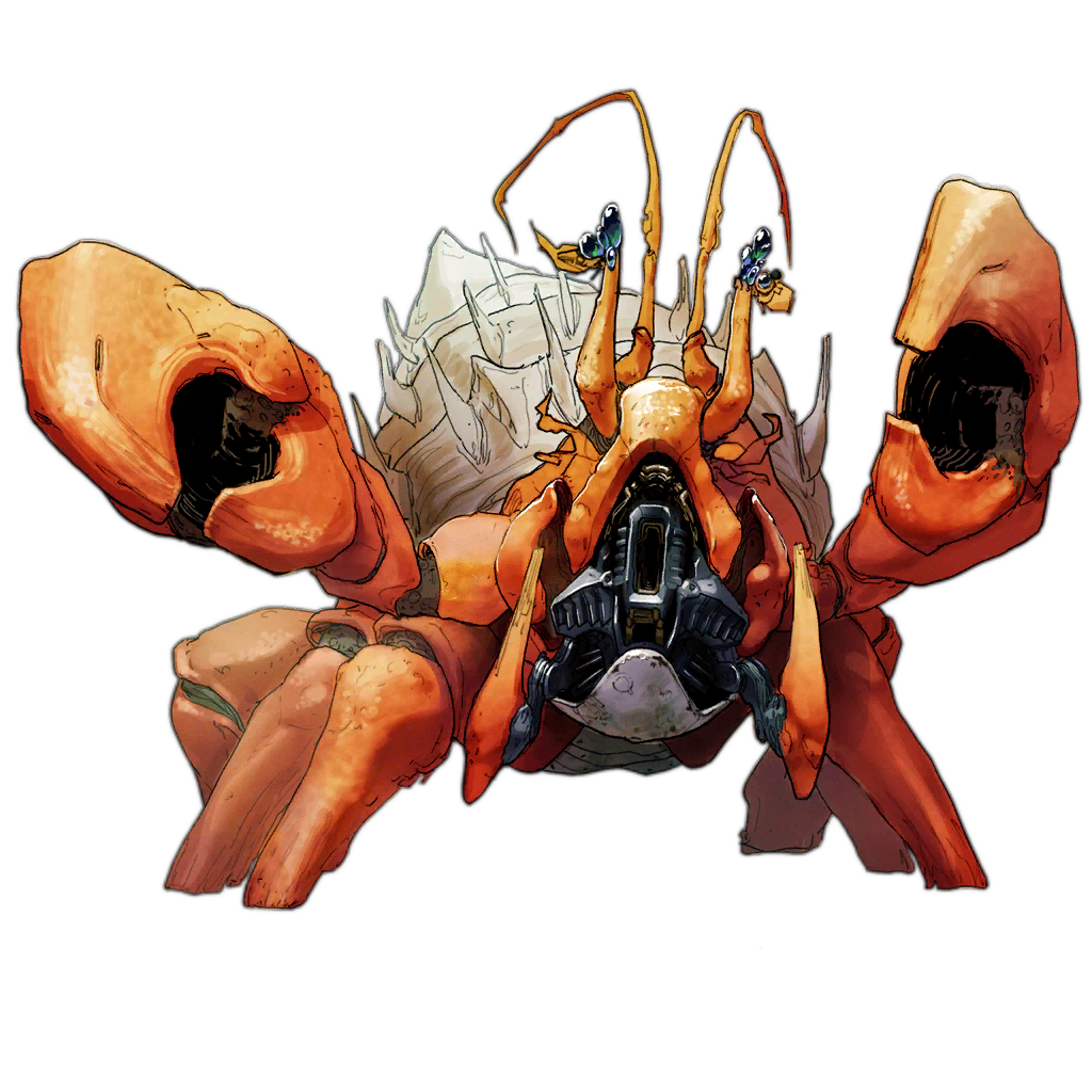 animal_focus antennae arms_up artist_request cannon girls_frontline hermit_crab hydra_(girls'_frontline) kcco_(girls'_frontline) mechanical_parts no_humans non-humanoid_robot official_alternate_costume official_art pincers robot robot_animal science_fiction shell simple_background stalk_eyes third-party_source transparent_background