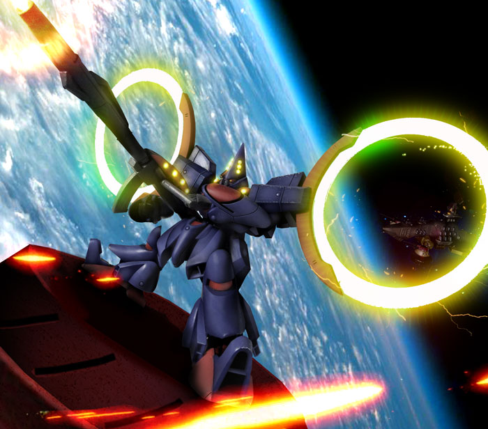 adrastea-class_battleship clouds commentary_request earth_(planet) energy energy_cannon firing glowing gundam hiropon_(tasogare_no_puu) in_orbit light mecha mobile_suit no_humans ocean planet robot science_fiction space spacecraft sparks victory_gundam water when_you_see_it zanneck zanscare