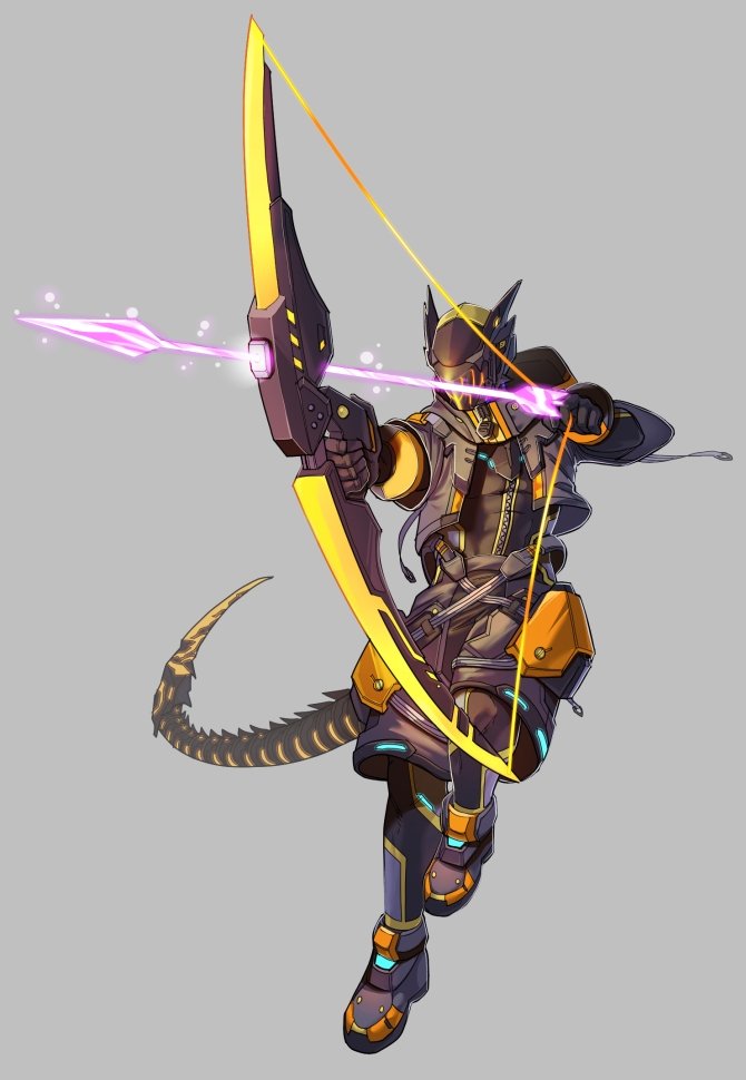 1boy aiming arrow_(projectile) avatar_(pso2) black_bodysuit black_shorts bodysuit bow_(weapon) colored_skin cropped_jacket cyborg drawing_bow drawstring energy_arrow fighting_stance full_body glowing glowing_arrow grey_background hakidashi_11 holding holding_bow_(weapon) holding_weapon jacket male_focus masked mechanical_tail open_clothes open_jacket phantasy_star phantasy_star_online_2 purple_skin robot_ears shorts solo tail two-tone_footwear weapon