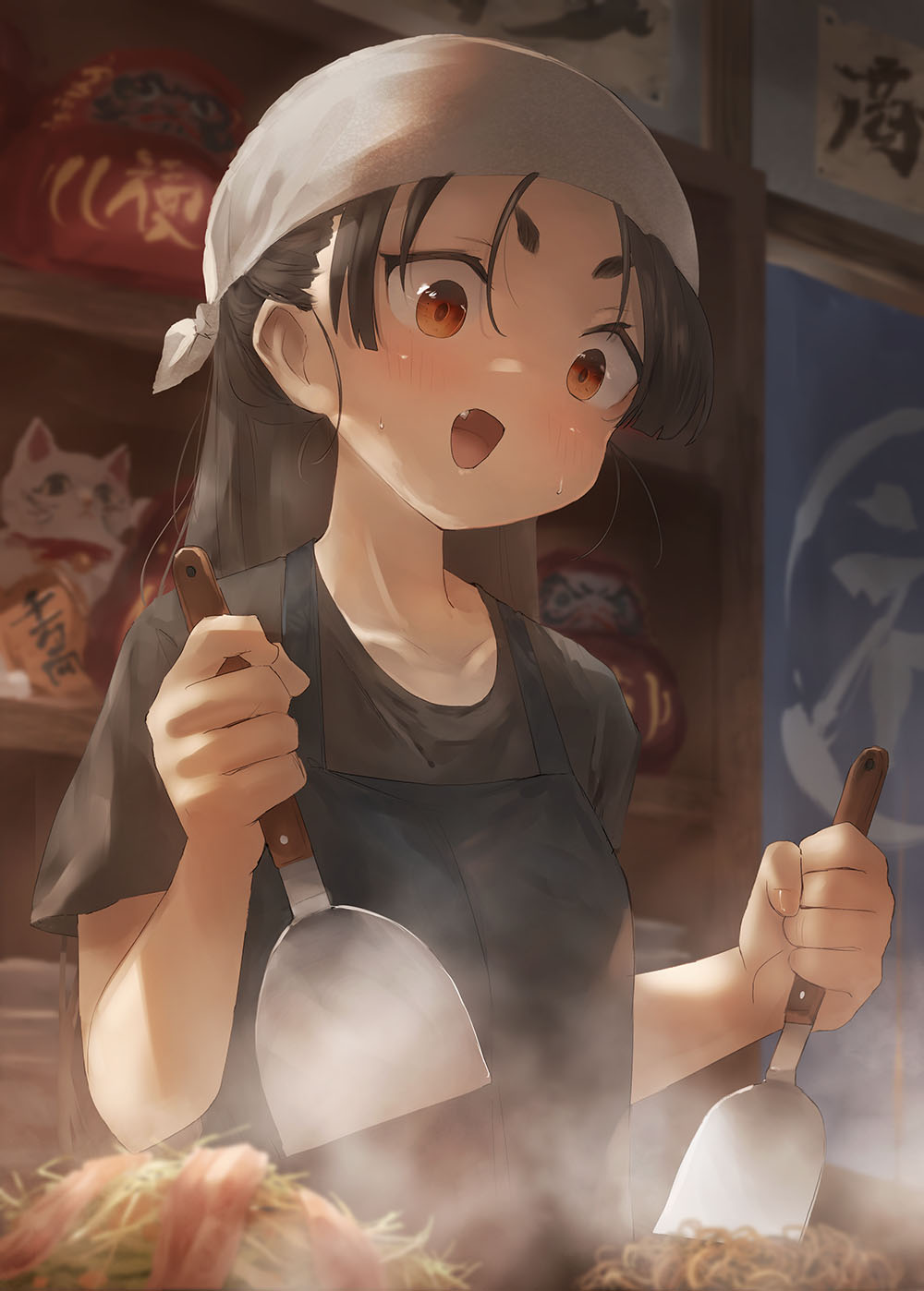 1girl cooking highres kantai_collection nisshin_(kancolle) solo toka_(marchlizard)