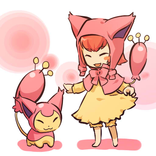 1girl barefoot closed_eyes costume dress hat hitec hood moemon open_mouth personification pokemon pokemon_(creature) pokemon_(game) pokemon_rse poncho skitty solo tail