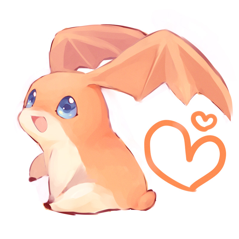 bad_id blue_eyes creature digimon digimon_adventure head_wings heart no_humans patamon smile