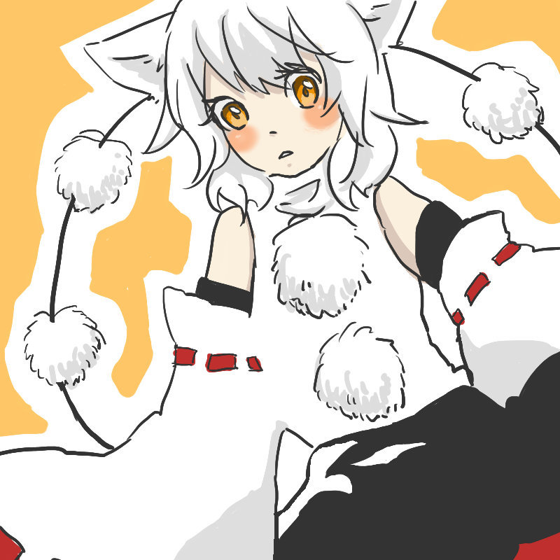 1girl adam_(ogrepan) bad_id inubashiri_momiji sketch solo touhou