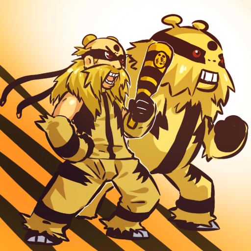 1boy beard blonde_hair electivire facial_hair hitec male moemon personification pokemon pokemon_(creature) pokemon_(game) pokemon_dppt solo