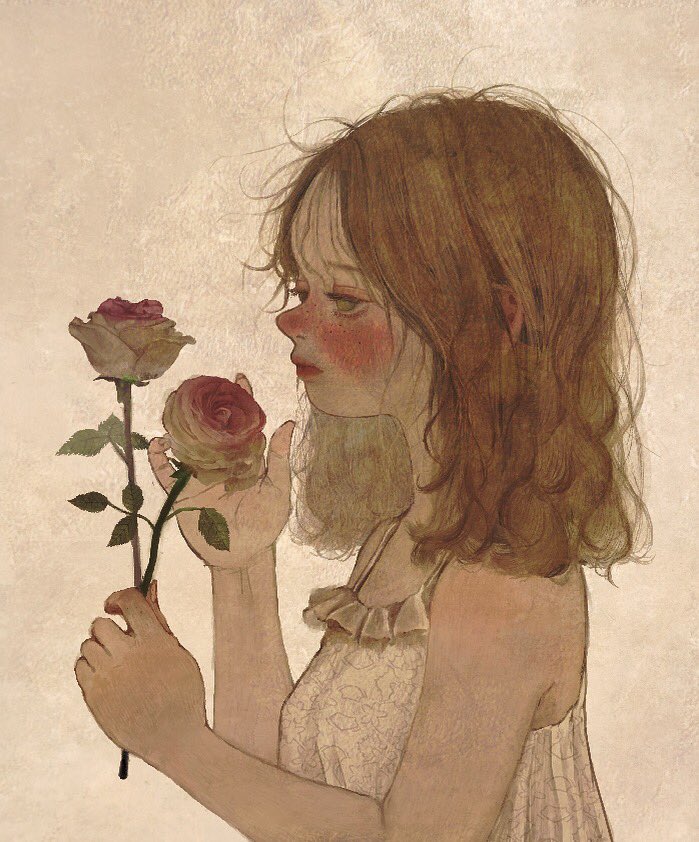 1girl bare_arms bare_shoulders blush closed_mouth commentary_request dress expressionless eyelashes eyeshadow floral_print flower freckles frilled_dress frills from_side green_eyes half-closed_eyes holding holding_flower kusunoki_satomi leaf makeup medium_hair messy_hair multicolored_rose orange_hair original paper_texture pink_eyeshadow pink_flower pink_rose red_lips rose sleeveless sleeveless_dress solo spaghetti_strap upper_body wavy_hair white_background white_dress white_flower white_rose