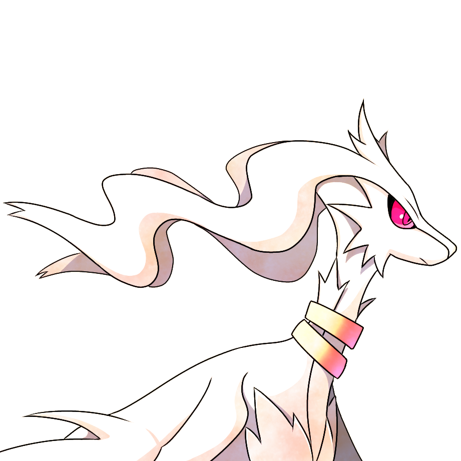 alternate_color animal_focus closed_mouth commentary_request dragon expressionless free_butterfree from_side jewelry neck_ring no_humans pokemon pokemon_(creature) profile reshiram shiny_pokemon simple_background solo standing upper_body white_background