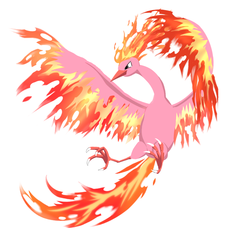 alternate_color animal_focus bird black_eyes claws commentary_request fiery_tail fiery_wings fire free_butterfree full_body moltres no_humans no_lineart pokemon pokemon_(creature) shiny_pokemon simple_background solo tail transparent_background wings