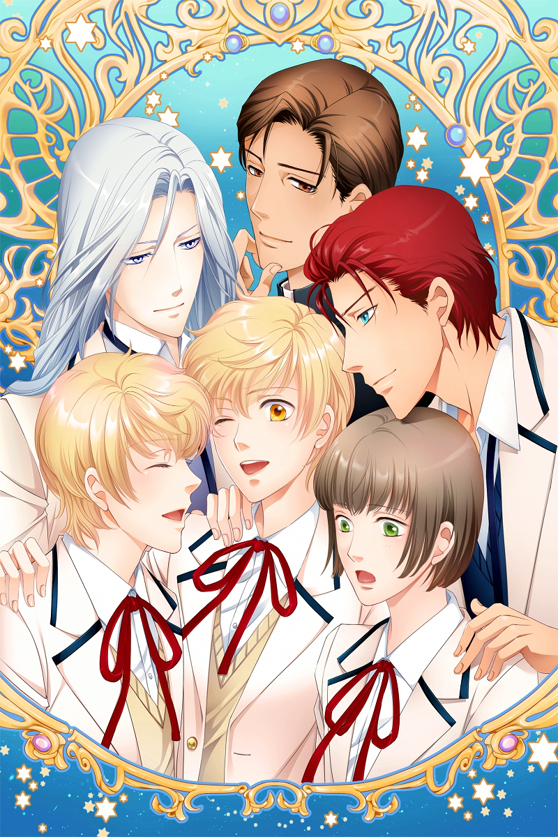 6+boys 6boys amber_eyes august_macleod blonde_hair blue_eyes brown_eyes brown_hair cecil_coward closed_eyes closed_mouth eyes gabriel_levi game_cg green_eyes hair hand_on_chin highres leonid_owen long_hair looking_at_another looking_down male michael_levi mouth multiple_boys neil_lowell one_eye_closed open_mouth redhead shingakkou shingakkou_the_gift short_hair smile star star_(sky) star_(symbol) star_of_david white_eyes white_hair white_shirt