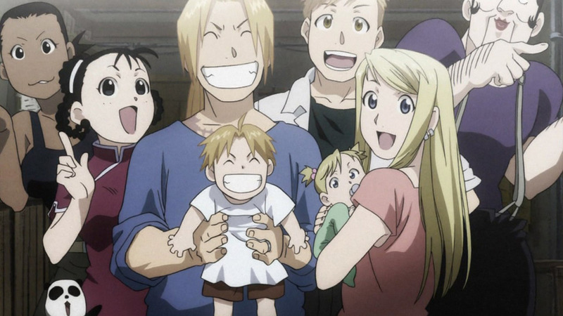 :3 ahoge alphonse_elric bishounen black_eyes black_hair blonde_hair blue_eyes brown_eyes child chinese_dress closed_eyes edward_elric family female full_metal_alchemist fullmetal_alchemist fullmetal_alchemist_brotherhood golden_eyes group happy long_hair male may_chang panda paninya ponytail shao_may short_hair smile winry_rockbell yellow_eyes young