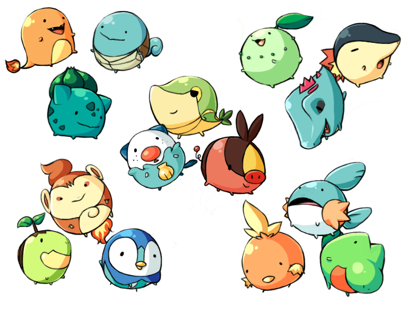 charmander chibi chikorita chimchar cyndaquil mudkip no_humans piplup pjs_hato pokemon pokemon_(game) pokemon_bw pokemon_dppt pokemon_gsc pokemon_rgby pokemon_rse squirtle torchic totodile treecko turtwig