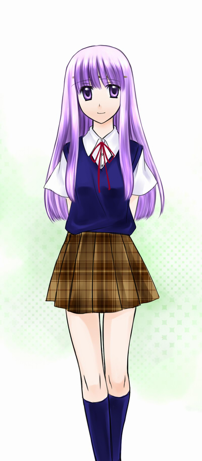 circlet fire_emblem fire_emblem:_seisen_no_keifu fire_emblem_genealogy_of_the_holy_war long_hair plaid plaid_skirt pleated_skirt purple_eyes purple_hair school_uniform skirt smile tartan violet_eyes yuria_(fire_emblem)