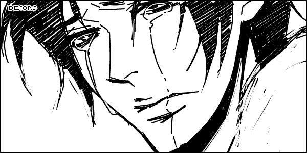 1boy animated animated_gif black_hair blinking character_request copyright_request crying denoro monochrome sad signature tears wind