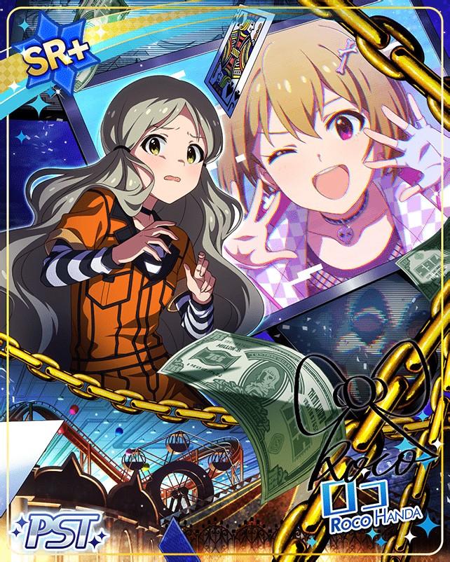 character_name dress green_eyes grey_hair handa_roko idolmaster_million_live!_theater_days long_hair official_art twintails