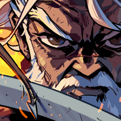 1boy brown_eyes close-up closed_mouth foreseen_yasuo holding holding_sword holding_weapon league_of_legends looking_at_viewer male_focus phantom_ix_row portrait serious solo sword v-shaped_eyebrows weapon white_hair yasuo_(league_of_legends)