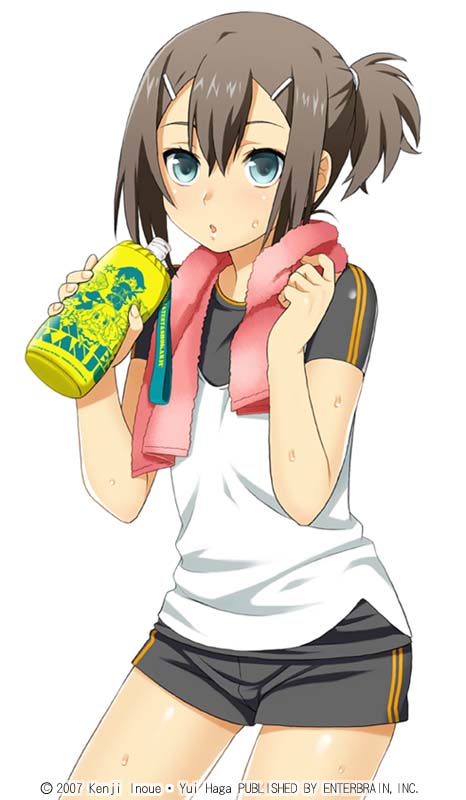 hair_ornament hairclip kinoshita_hideyoshi mattaku_mosuke original ponytail shorts towel trap