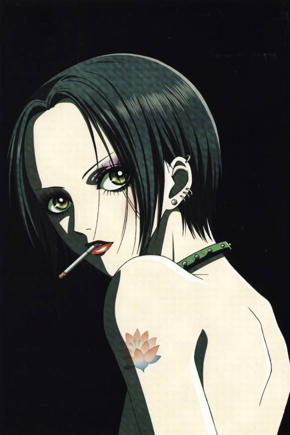 cigarette lips makeup nana osaki_nana portrait short_hair smoking solo tattoo