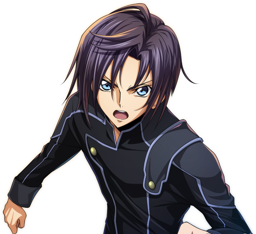 1boy artist_request black_hair black_shirt blue_eyes code_geass code_geass:_lost_stories long_sleeves looking_at_viewer male_focus mario_disel non-web_source official_art open_mouth order_of_the_black_knights_uniform shirt short_hair sidelocks simple_background solo standing teeth transparent_background upper_body v-shaped_eyebrows