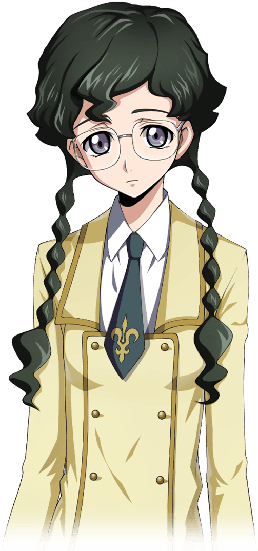 1girl arms_at_sides artist_request braid buttons closed_mouth code_geass code_geass:_lost_stories collared_shirt cropped_torso double-breasted flat_chest game_cg glasses green_hair green_necktie grey_eyes jacket long_hair long_sleeves looking_at_viewer necktie nina_einstein non-web_source official_art rimless_eyewear school_uniform shirt simple_background solo standing transparent_background twin_braids twintails upper_body white_shirt yellow_jacket