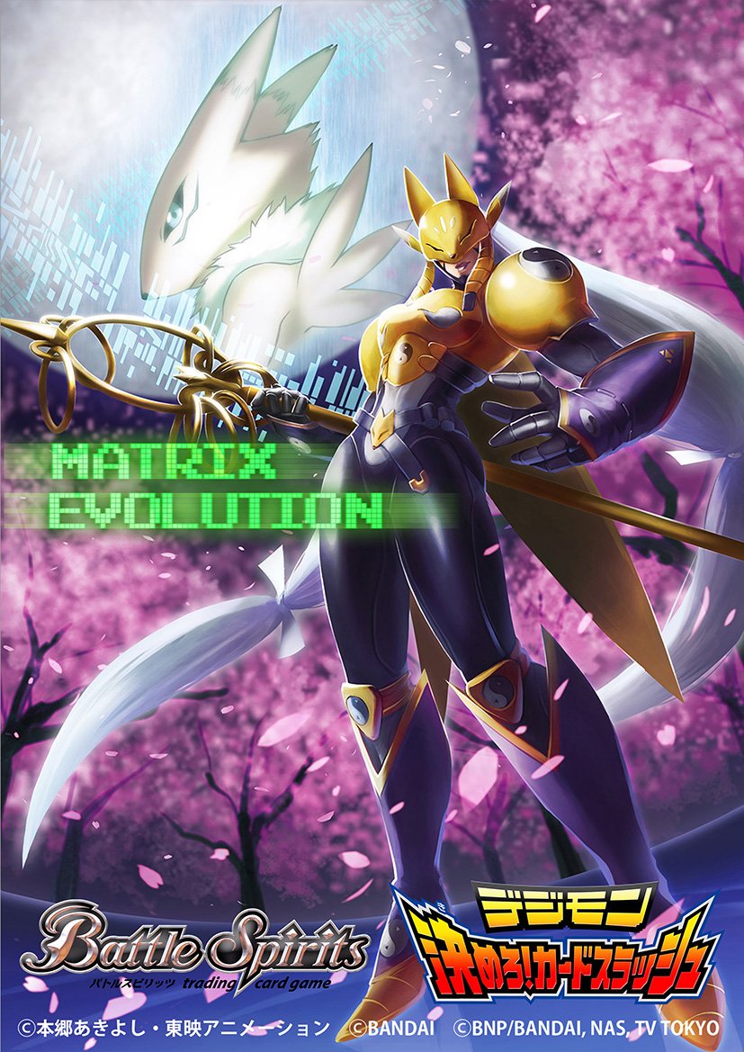 armor breasts digimon fox_mask gloves grey_hair holding holding_staff huge_breasts japanese_clothes long_hair mask non-web_source purple_lips renamon sakuyamon staff