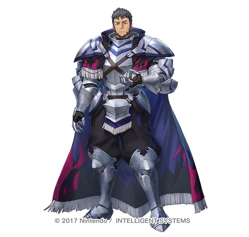 1boy armor beard boots cape company_name copyright_name dai-xt diadem facial_hair fire_emblem fire_emblem_engage fire_emblem_heroes front_skirt_armor frown gauntlets grey_hair looking_at_viewer male_focus manly mature_male mauvier_(fire_emblem) nintendo official_art short_hair shoulder_armor simple_background solo white_background