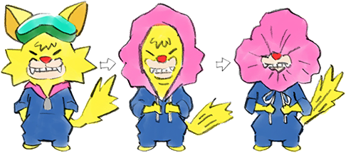 1boy animal_ears blue_jumpsuit cat cat_boy cat_ears cat_tail fang furry furry_male goggles goggles_on_head jumpsuit lowres official_art open_mouth red_nose spitz tail takeuchi_kou third-party_source warioware warioware:_get_it_together! yellow_fur