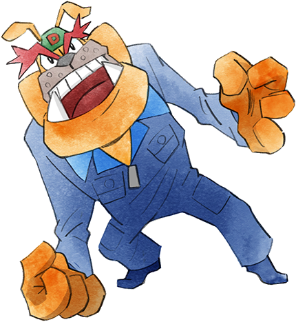 1boy blue_footwear blue_jumpsuit brown_fur dog dribble_(warioware) fangs furry furry_male jumpsuit lowres official_art open_mouth takeuchi_kou thick_eyebrows third-party_source warioware warioware:_get_it_together! zipper_pull_tab