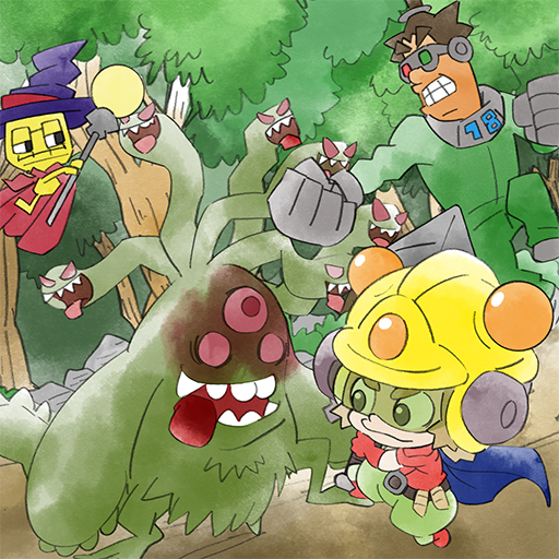18-volt 3boys 9-volt cape clenched_teeth fronk gloves green_pants grey_gloves hat helmet holding holding_staff monster multiple_boys official_art pants red_gloves staff takeuchi_kou teeth third-party_source tree warioware warioware:_get_it_together! wizard_hat