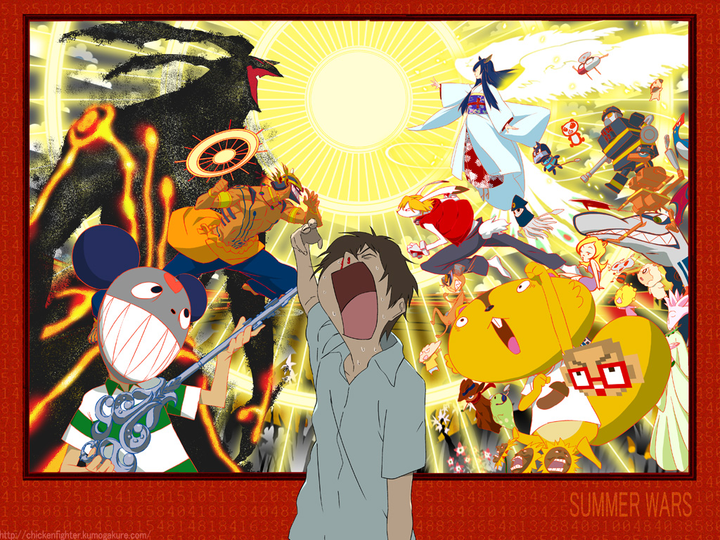 character_request hei_jin king_kazuma koiso_kenji love_machine nosebleed shinohara_natsuki summer_wars sun sweat