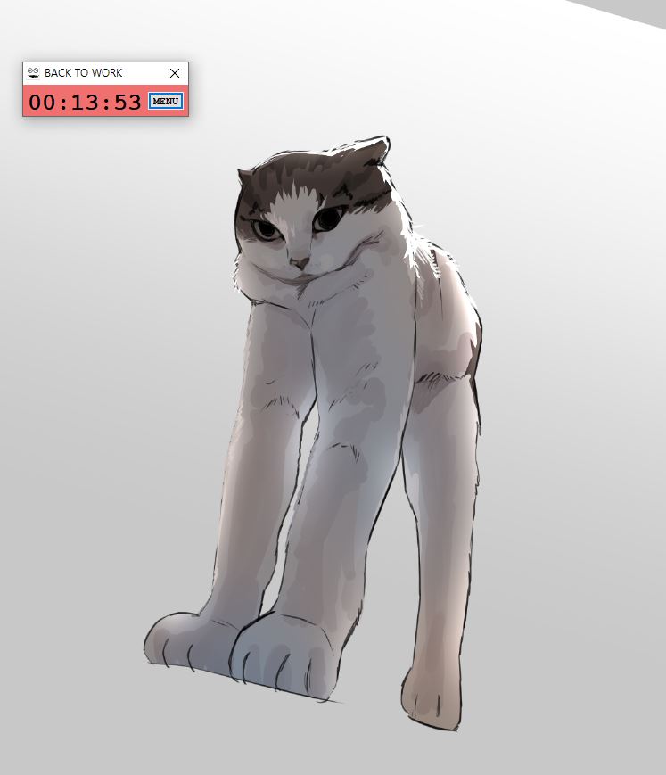 animal animal_focus cat countdown_timer english_text full_body grey_background jar_(jar_ans) long_legs no_humans original simple_background solo standing window_(computing)