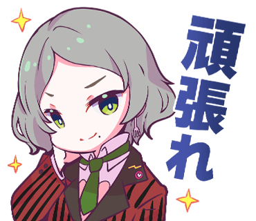 1girl bright_pupils chibi closed_mouth collared_shirt denonbu earrings green_eyes green_necktie grey_hair haijima_ginka hand_up jacket jewelry long_sleeves looking_at_viewer lowres mole mole_under_mouth necktie nonkomu_(furiten5553) official_art outline red_jacket shirt short_hair smile solo sparkle striped_clothes striped_jacket translated transparent_background upper_body vertical-striped_clothes vertical-striped_jacket white_outline white_pupils white_shirt