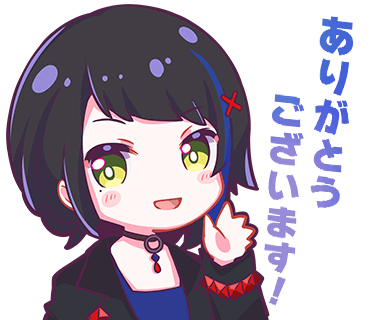 1girl :d black_choker black_hair black_jacket blue_hair blush bright_pupils choker denonbu green_eyes hair_ornament hand_up jacket long_sleeves looking_at_viewer lowres mole mole_under_eye multicolored_hair nonkomu_(furiten5553) official_art open_clothes open_hand open_jacket open_mouth outline seto_mitsuki_(denonbu) short_hair smile solo streaked_hair translation_request transparent_background upper_body white_outline white_pupils x_hair_ornament