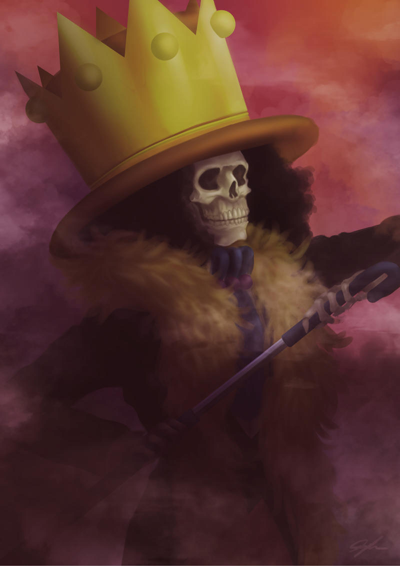 1boy afro ascot asmafadhel black_hair blue_ascot brook_(one_piece) clenched_teeth commentary crown_hat hat holding holding_sheath holding_sword holding_weapon male_focus one_piece realistic sheath skeleton solo sword teeth unsheathing weapon