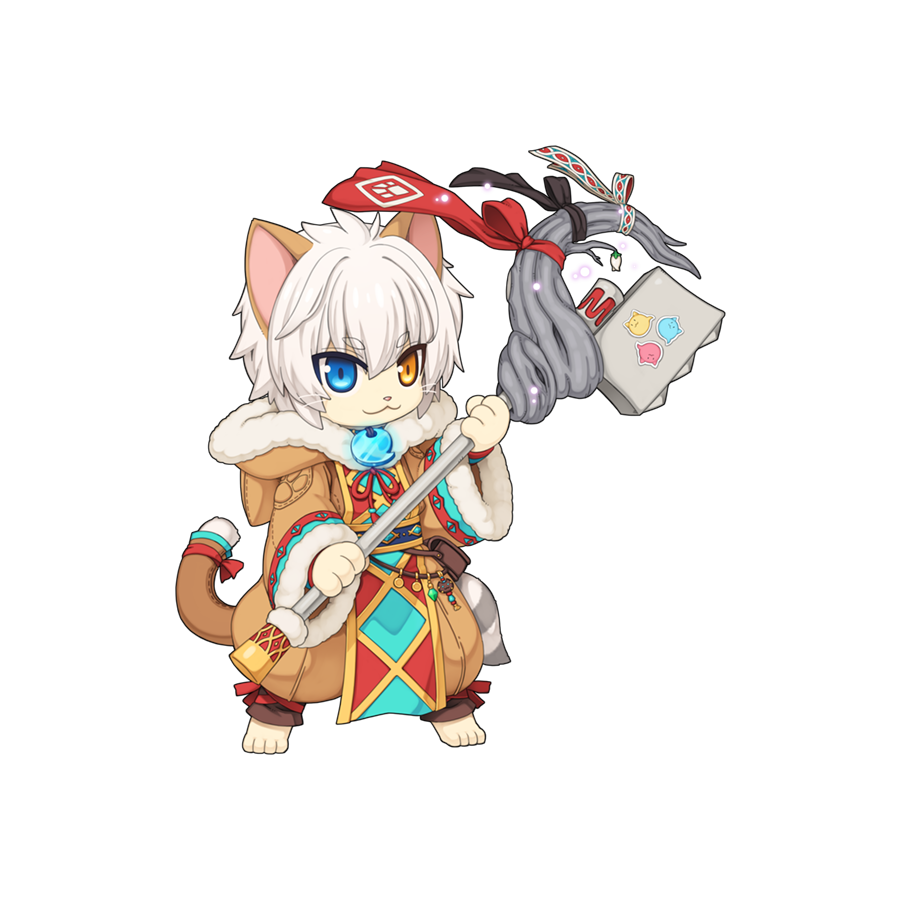 1boy :3 animal_ears animal_hood barefoot belt blue_belt blue_eyes bow brown_coat brown_pants cat_boy cat_ears cat_hood cat_tail chibi closed_mouth coat full_body fur_coat furry furry_male hair_between_eyes heterochromia holding holding_staff hood hood_down hooded_coat jewelry long_sleeves looking_at_viewer magatama magatama_necklace mage_staff male_focus medium_bangs neck_ribbon necklace official_art pants pelvic_curtain ragnarok_online red_ribbon ribbon short_hair simple_background smile solo spirit_handler_(ragnarok_online) staff standing tachi-e tail tail_bow tail_ornament tassel transparent_background whiskers white_hair yellow_eyes yuichirou