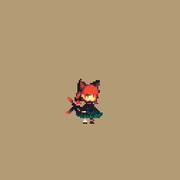1girl animal_ears animated animated_png bow braid brown_background cat_ears cat_tail dress extra_ears flaming_skull green_bow green_dress hair_bow kaenbyou_rin lowres multiple_tails nekomata pixel_art red_eyes redhead skull solo tail tea_basira touhou twin_braids two_tails