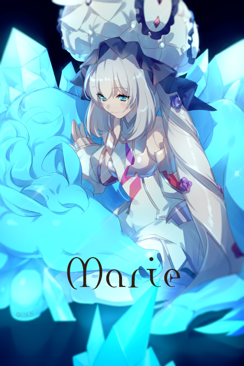 1girl blue_eyes blush boots breasts character_name crystal dress echo_(circa) fate/grand_order fate_(series) gloves horse large_hat long_hair marie_antoinette_(fate) medium_breasts short_dress sidelocks sitting sleeveless sleeveless_dress smile solo thigh_boots twintails very_long_hair white_dress white_footwear white_hair white_hat