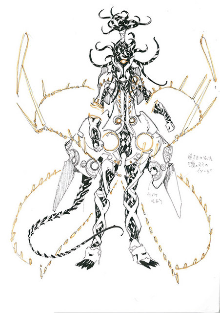 armor concept_art corruption digimon digimon_story:_cyber_sleuth eater_(digimon) eater_adam glowing glowing_eyes monster monster_boy muscular muscular_male official_art sanada_arata tentacles yellow_eyes