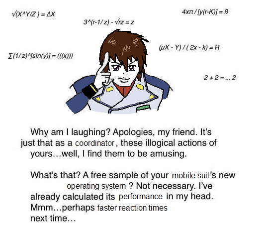 1boy blue_jacket brown_hair english_commentary english_text gundam gundam_seed gundam_seed_destiny jacket kira_yamato looking_at_viewer math meme microsoft_paint_(medium) olivia_(lucemdoodles) pointing pointing_up portrait simple_background solo v-shaped_eyebrows violet_eyes white_background