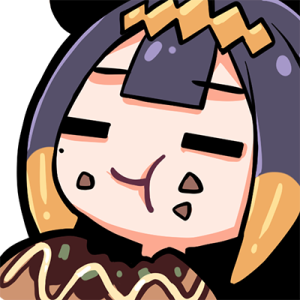 1girl =_= blunt_bangs eating food food_in_mouth food_on_face hololive hololive_english lowres mole mole_under_eye multicolored_hair ninomae_ina'nis ninomae_ina'nis_(1st_costume) ninomae_ina'nis_(artist) official_art okonomiyaki orange_hair purple_hair sidelocks simple_background solo tentacle_hair transparent_background two-tone_hair virtual_youtuber