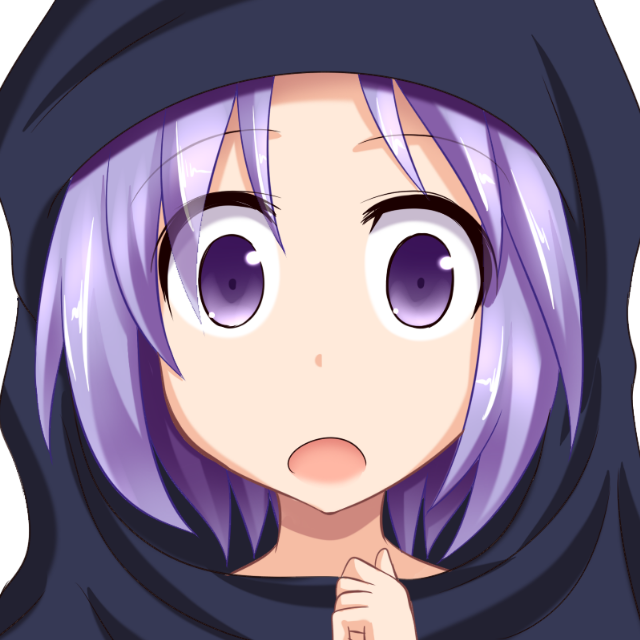 1girl :o commentary_request gin'you_haru hood kumoi_ichirin looking_at_viewer open_mouth portrait profile_picture purple_hair short_hair simple_background solo touhou upper_body violet_eyes white_background